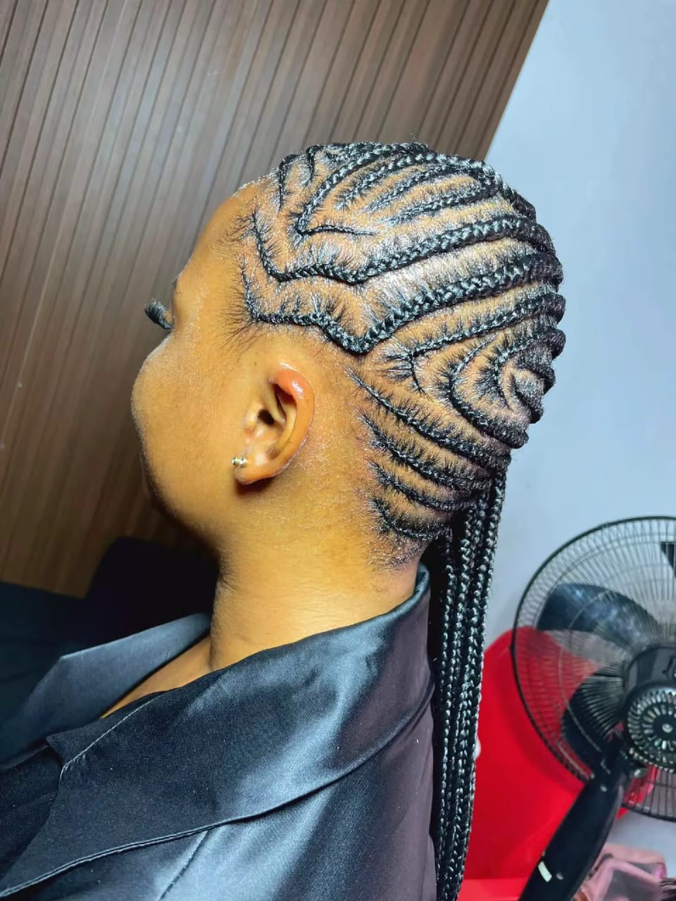 Styled braided hair, finished look